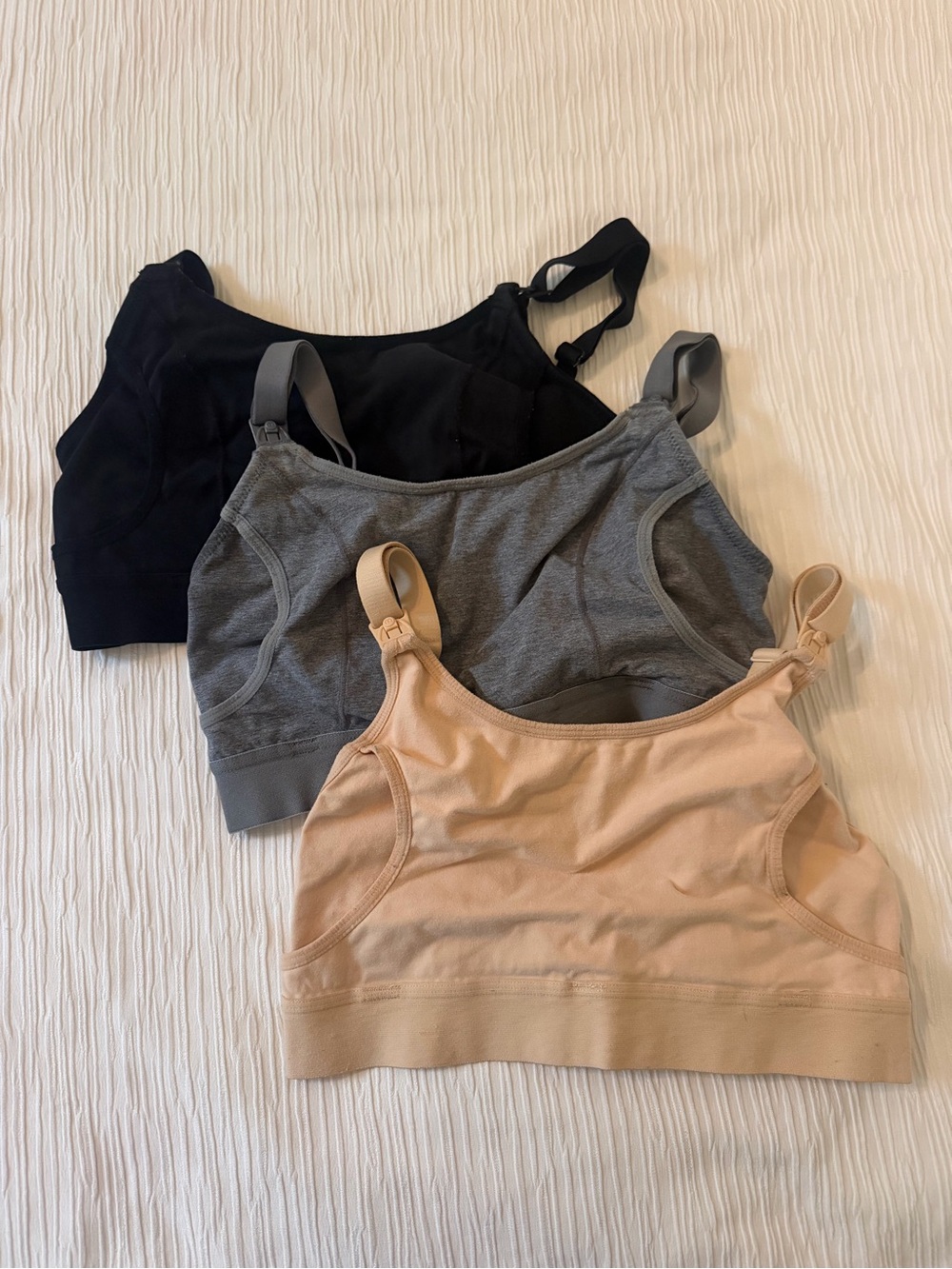 Momcozy Nursing and Pumping Bra 3 Pack — Black, Gray, Nude